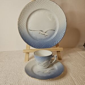 VTG BING & GRONDAHL  B & G COPENHAGEN PORCELAIN "SEAGULL" Set Of 3 Place Setting